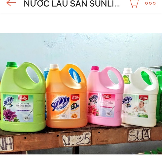 Can nước Lau Sàn Sunlight Hương Hoa đủ màu 3.8kg