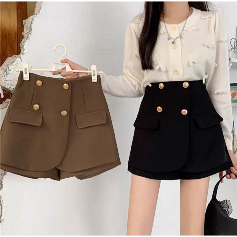 Quần Giả Váy Vạt 4 Cúc ❤️ Phong Cách Hàn Quốc❤️Đủ Màu Đen,Trắng M004 | BigBuy360 - bigbuy360.vn