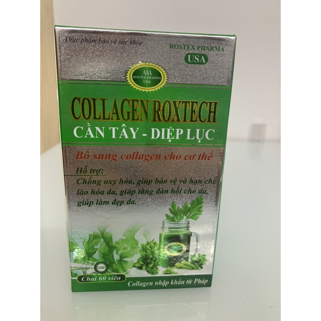 Viên uống COLLAGEN DIỆP LỤC CẦN TÂY hỗ trợ giảm cân, làm đẹp da – Hộp 60 viên