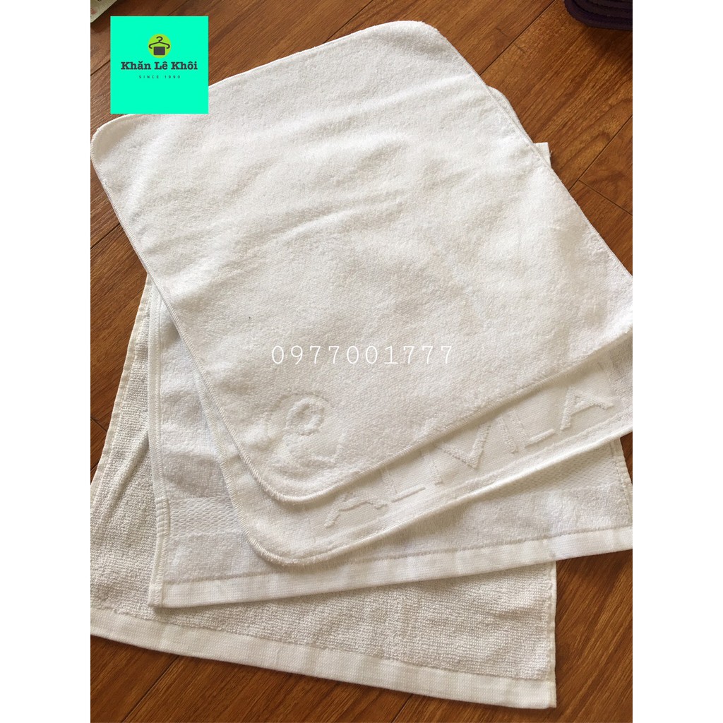 Khăn mặt trắng hoặc khăn lau tay khách sạn 100% cotton - Phong Phú