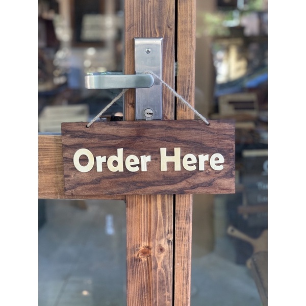 HCM | Bảng gỗ treo gọi món tại quầy, Bảng gỗ decor Oder Here LUXI DECOR HCM