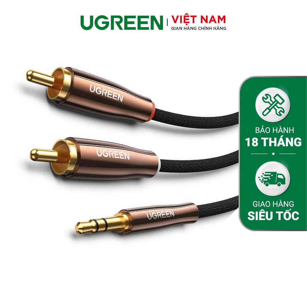 Dây âm thanh 3.5mm sang 2 đầu RCA bện UGREEN AV170