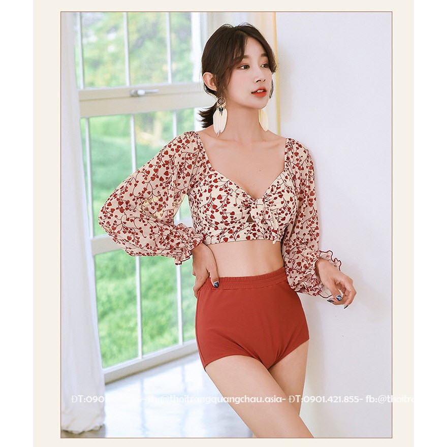 [Hàng Nhập] Bikini 2 mảnh sang trọng tay phồng phong cách Hàn quốc #2007