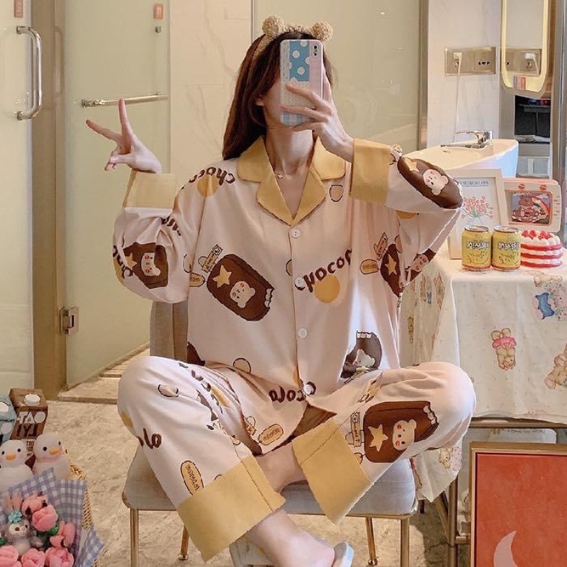 BỘ PIJAMA DÀI DỄ THƯƠNG QUẢNG CHÂU , ĐỒ BỘ COTTON TIỂU THƯ DỄ THƯƠNG | BigBuy360 - bigbuy360.vn