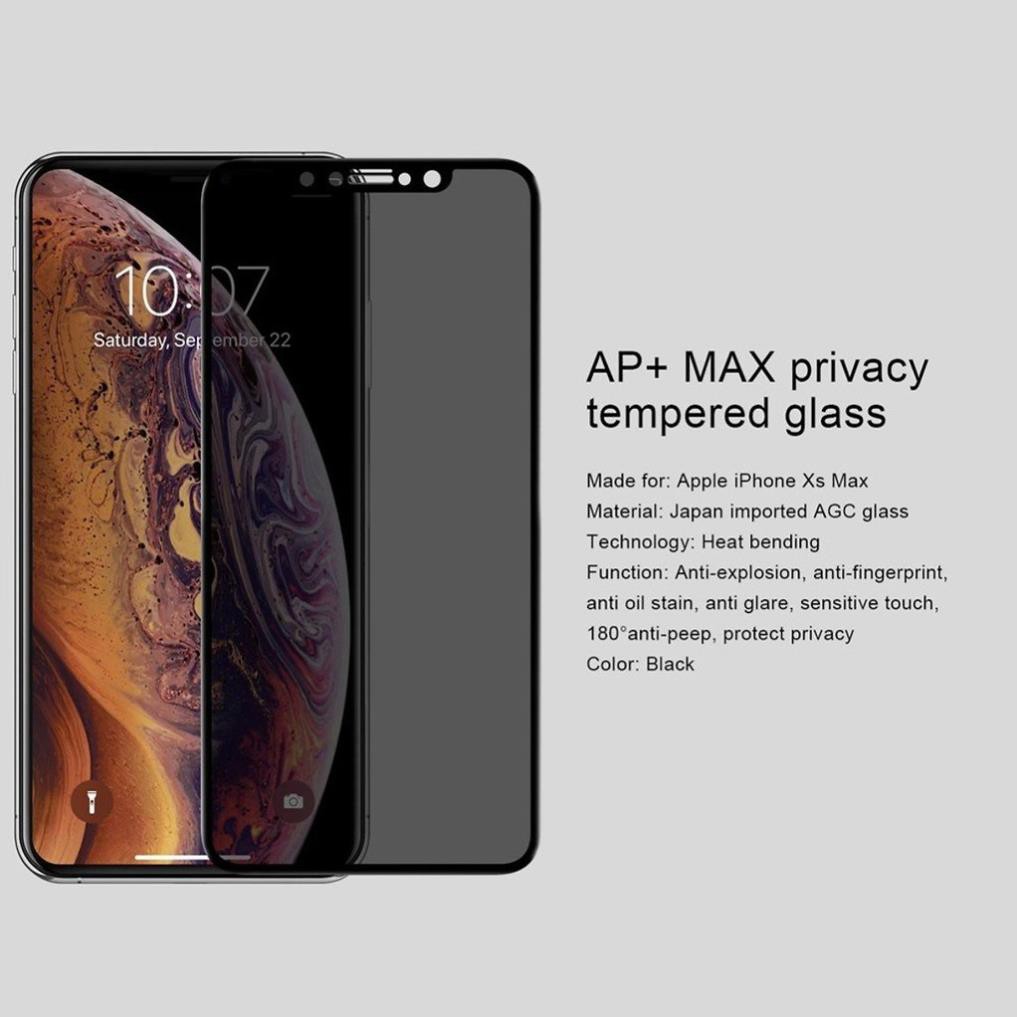 Dán kính cường lực chống nhìn trộm Nillkin AP+ MAX dành cho iPhone X / XS-Hàng chính hãng(bảo vệ sự riêng tư)