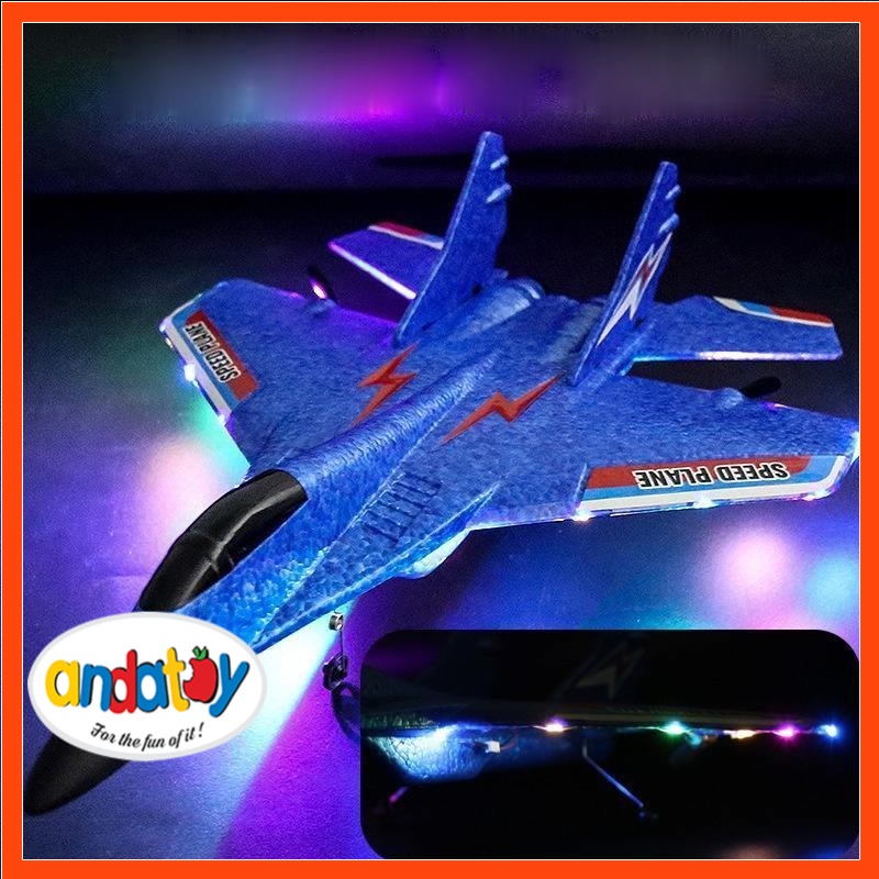 Máy bay điều khiển từ xa  có đèn máy bay quân sự Su-27, bằng xốp điều đồ chơi trẻ em ANDATOY AD1013
