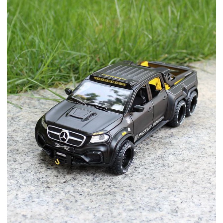 Xe mô hình Mercedes X-class Exy 6×6 kim loại 1:28 ô tô đồ chơi trẻ em Pickup Off-road oto mini trưng bày vỏ sắt Chimei