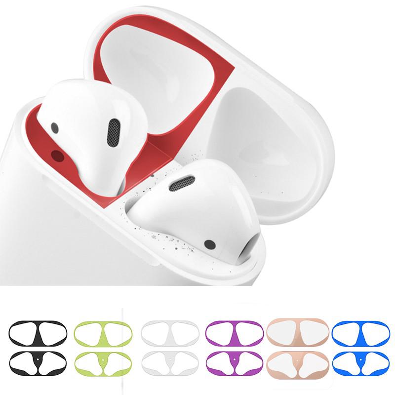 Nhãn dán kim loại bảo vệ hộp sạc tai nghe không dây Apple Airpods