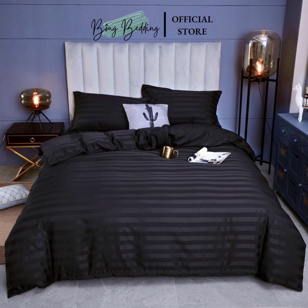Bộ chăn ga Cotton sọc 3f chăn ga Hàn Quốc đủ màu đủ size miễn phí bo chun | BigBuy360 - bigbuy360.vn