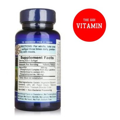 Bổ não, cải thiện trí nhớ Puritan's Pride NeuroPS Phosphatidylserine 100mg 30 viên
