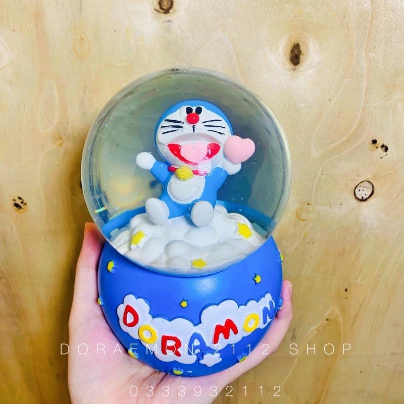 Quả cầu tuyết size LỚN Doraemon nhạc đèn tự thổi tuyết
