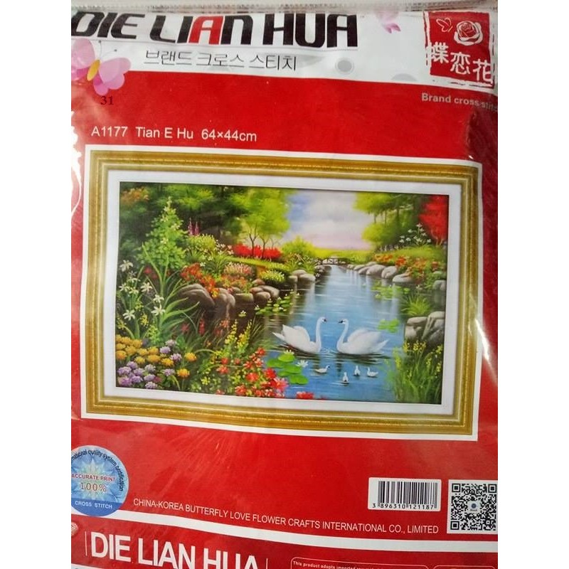 Tranh thêu chữ thập phong cảnh A1177-64x44cm