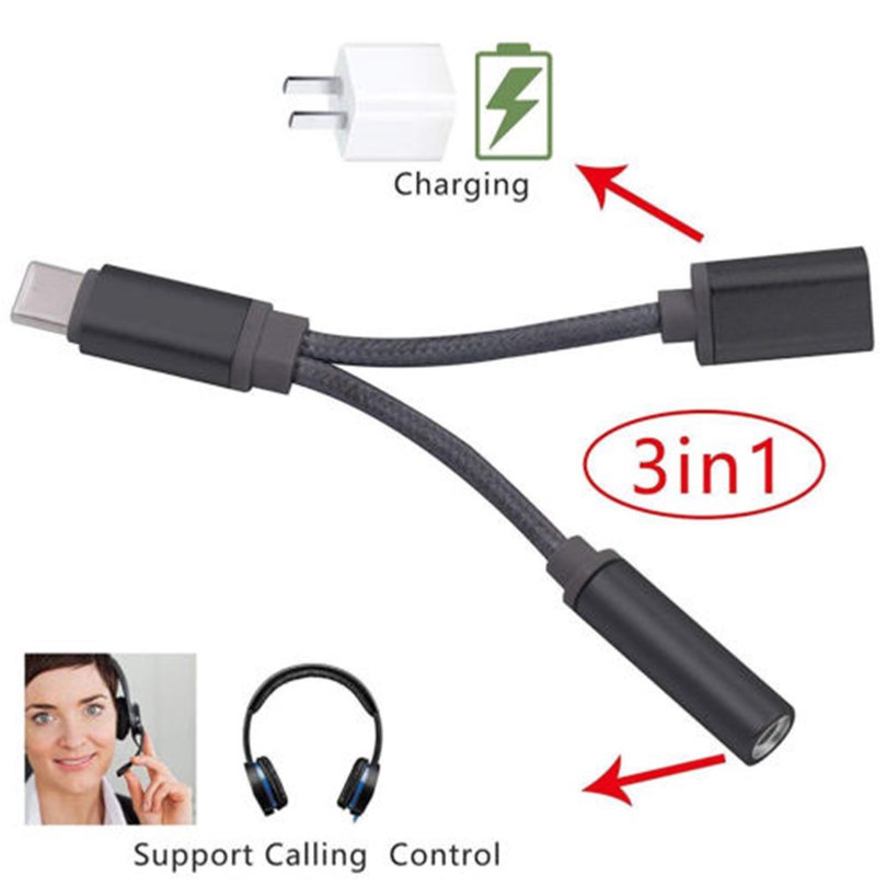 Cáp Chuyển Đổi 2020 2 Trong 1 Usb-C Sang 3.5mm Aux