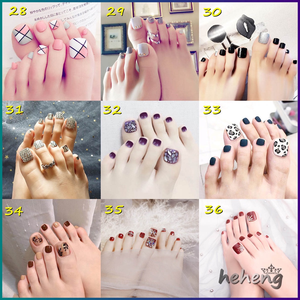 Bộ 24 móng tay giả màu đậu đỏ tươi mát