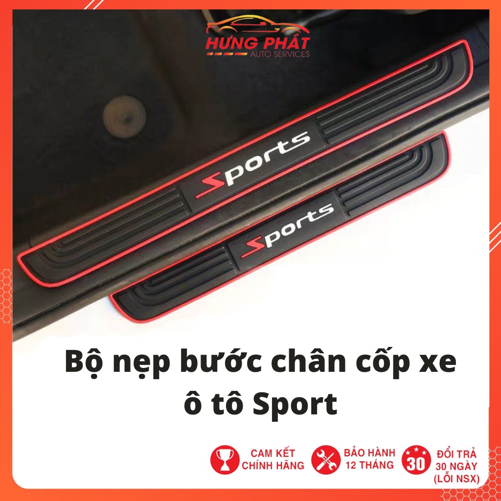 Bộ Nẹp Bước Chân SPORT Bằng Cao Su Chống Trơn Trượt - Miếng Dán Chống Trầy Xước Bậc Cửa Lên Xuống Ô Tô, Cốp Xe Ô Tô