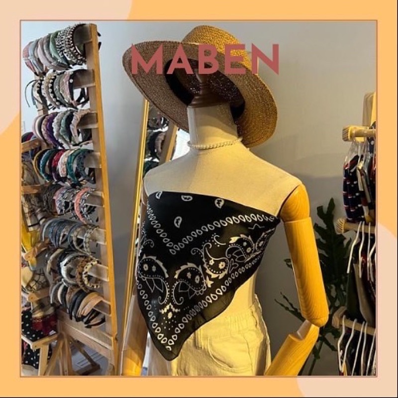 Khăn turban lụa vuông làm áo size 70x70cm - Maben