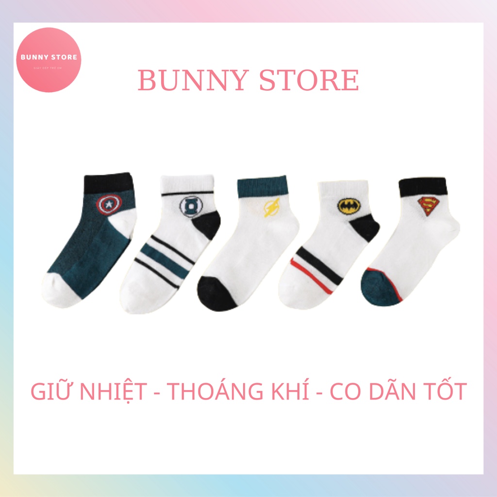 Set 5 Đôi Tất Cho Bé BUNNY Cao Cấp Chất Liệu Giữ Nhiêt, Giữ Ấm Cho Bé Trai Bé Gái