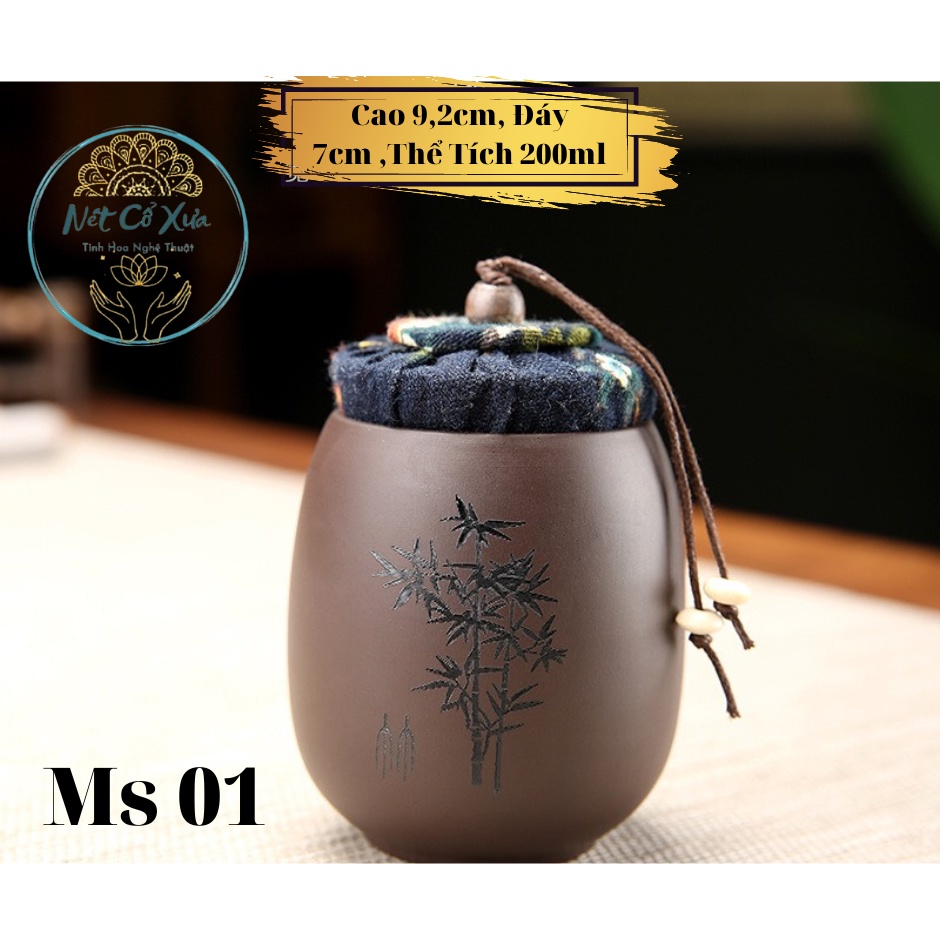 Hũ Đựng Trà Gốm - Cao Cấp - Bền Đẹp -Mini 200ml -Hàng Xuất Khẩu