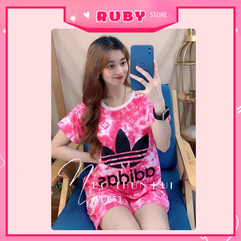 Set bộ nữ mặc nhà ❤️ Đồ bộ đùi thể thao chất thun mềm mịn Free Size Dưới 47KG ❤️ Rubystorevn