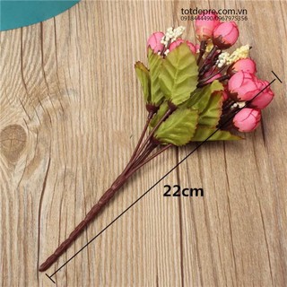 Chùm hoa hồng bi lụa - Hoa giả siêu đẹp