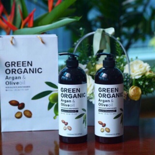 Cặp dầu gội xả hữu cơ phục hồi mềm mượt Green Organic 500ml