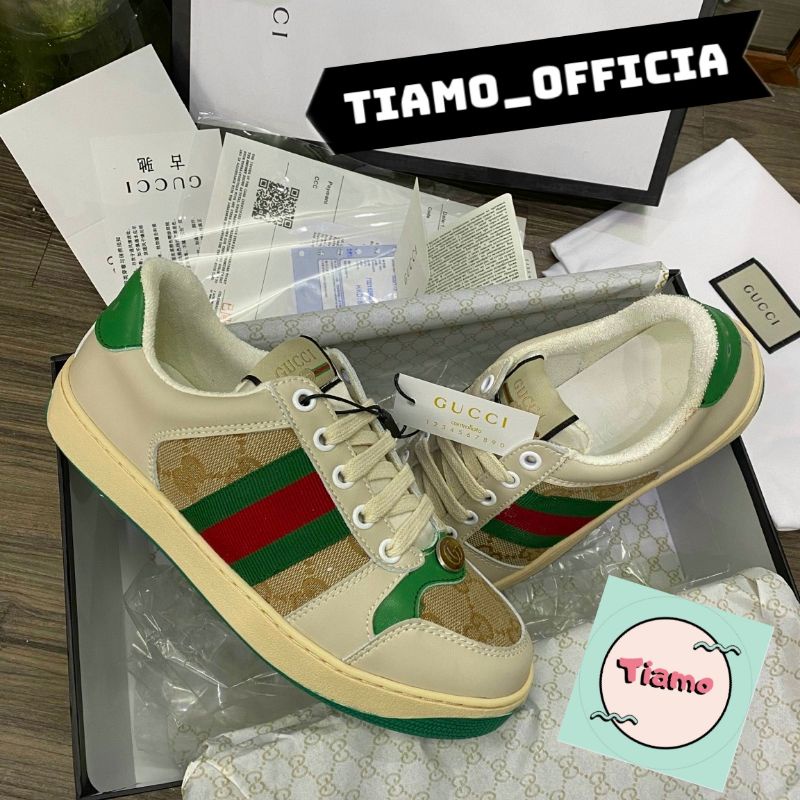 Giày thể thao Sneaker G.uu.ci SƠN TÙNG Gót Xanh lá thấp cổ