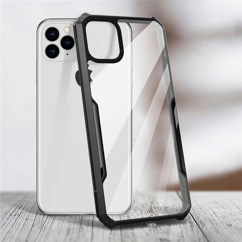 Ốp điện thoại acrylic chống sốc chống rơi 4 góc iPhone 12 11 Pro Max Mini XR XS Max 7 8 Plus SE