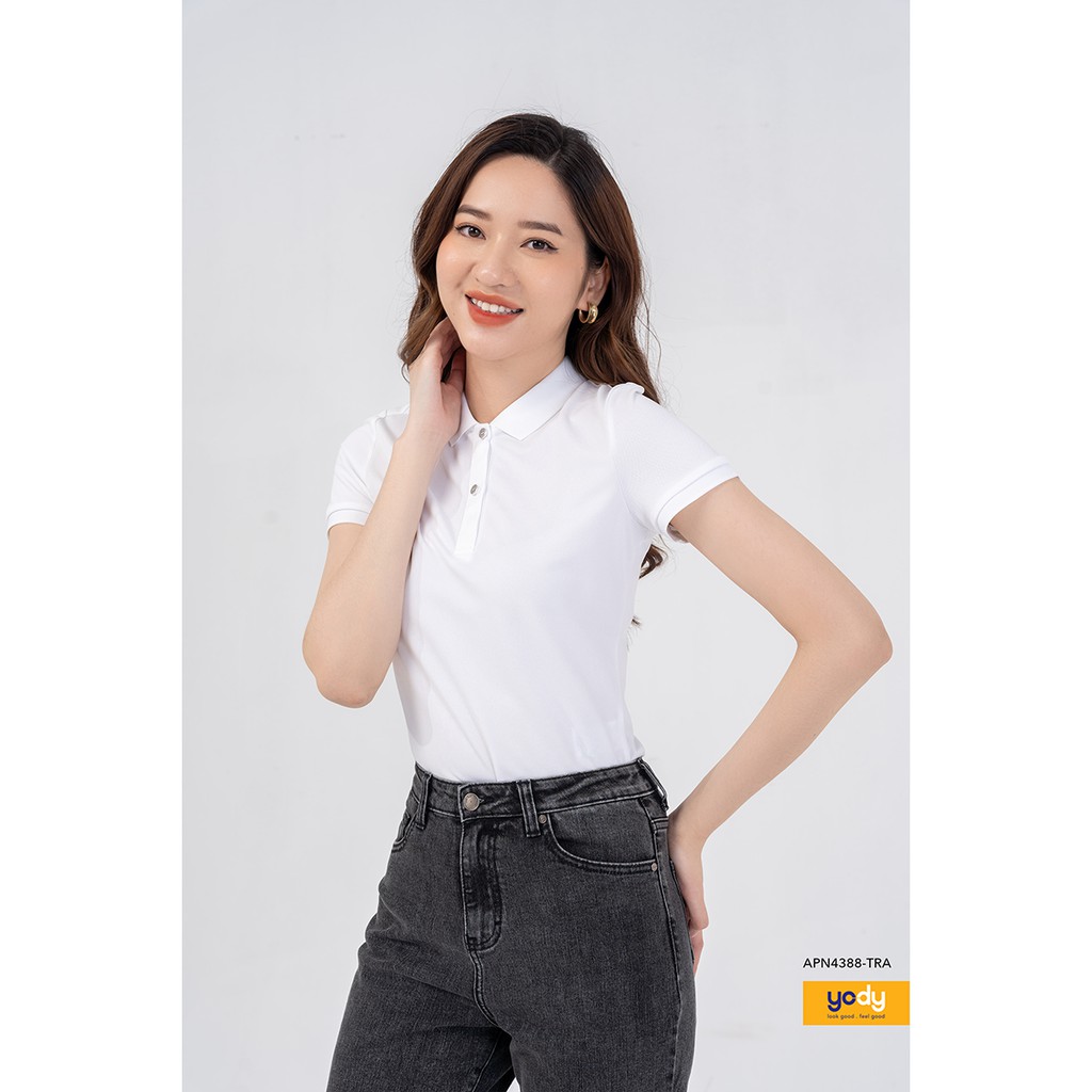 Áo Polo Nữ thương hiệu YODY,  Áo phông có cổ nữ chất liệu Cà Phê Bo Trơn - APN4388 | BigBuy360 - bigbuy360.vn