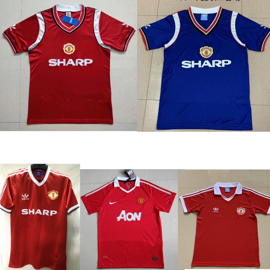 Áo Thun Bóng Đá Phong Cách Manchester retro 1984 1980 Mã 1011
