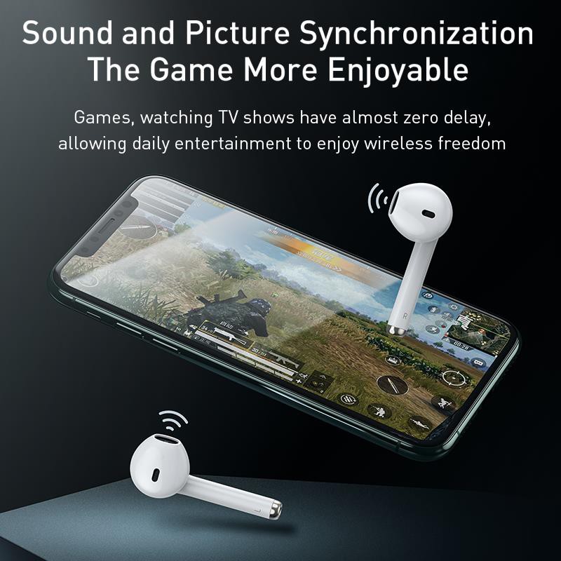 Tai nghe không dây True Wireless Baseus W04 Encok Earphones (TWS, Earbuds Mini, Model 2020) - Hàng chính hãng