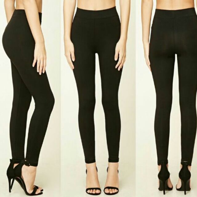 (Freesize&lt;65kg) Quần legging cạp cao trơn đen ôm chân | Quần leging lưng cao tôn dáng bo chân nhỏ dài, co dãn 4 chiều