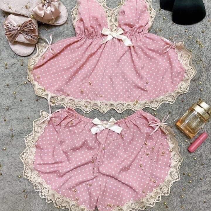 Đồ bộ,đồ ngủ 2 dây,bộ ngủ sexy lụa satin phối voan mềm mịn thiết kế freesize từ 40-65k