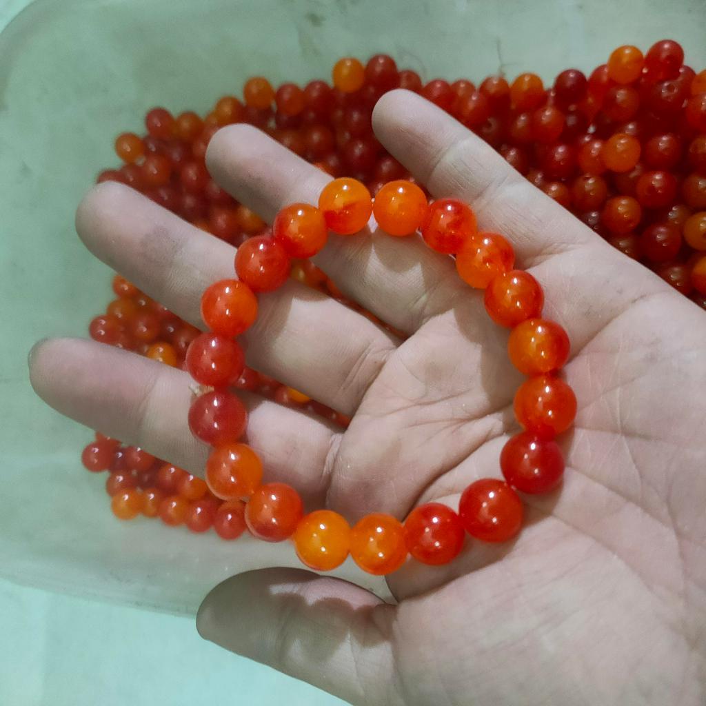10/25/50gam hạt nhựa đỏ có vân (giống đá mã nao) 8mm, 10mm