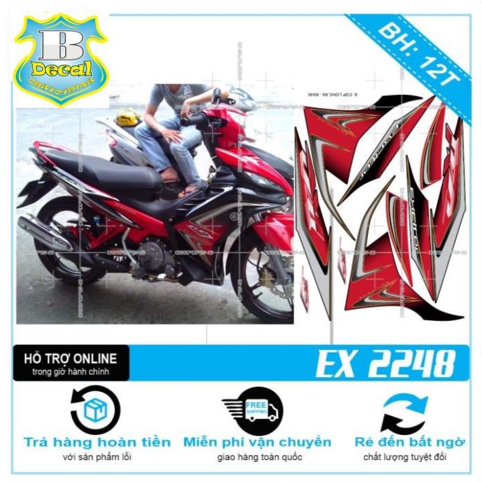 ( Quí khách vui lòng mang ra tiệm cho thợ dán ) Tem EX 2011 ZIN ĐỎ ĐEN [Bi Decal]