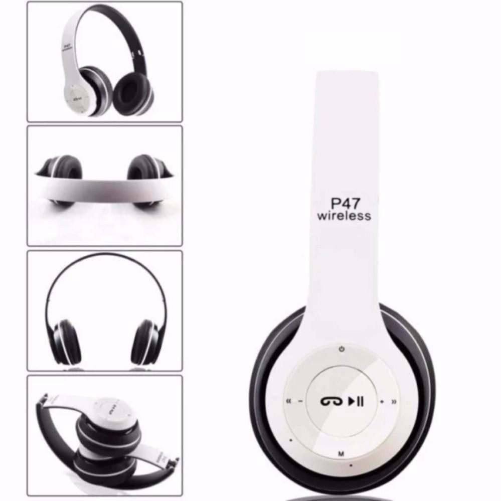 [DEAL HOT] Tai nghe chụp tai Bluetooth P47 cao cấp tai nghe game có khe thẻ nhớ  (Đen Đỏ) - Bh 12  tháng