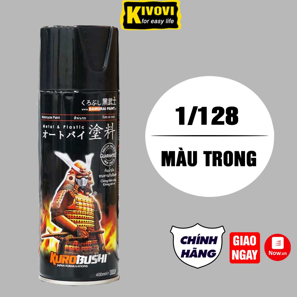 Bình Sơn Samurai Màu Trong 1/128 Clear 400ML - Chai Sơn Xịt Xe Máy/ Xe Oto Samurai Cao Cấp - Kivovi