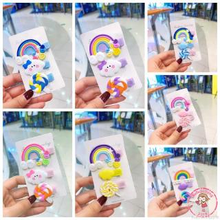 Set 3 Kẹp Tóc Màu Sắc Cầu Vồng Xinh Xắn Dành Cho Bé Gái