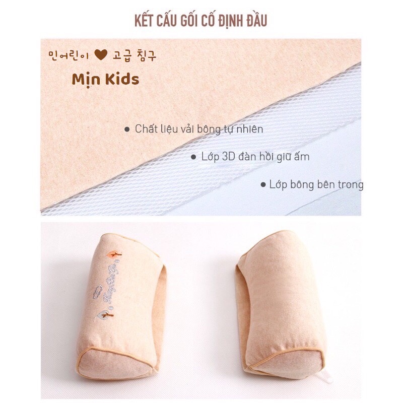 Gối Định Hình Đầu Thông Minh Chống Méo Đầu- Bẹt Đầu Cho Trẻ Sơ Sinh - Mịn Kids