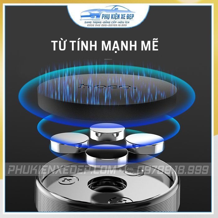 Giá đỡ điện thoại ⚡FREESHIP⚡ hút nam châm trên ô tô Hoco CA46 | Chất liệu kim loại, nam châm siêu hút