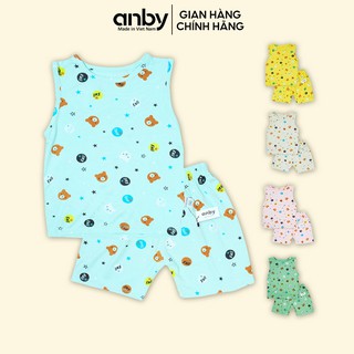 Quần áo trẻ em ANBY bộ thun lạnh sát nách nhiều màu cho bé từ 1 đến 5 tuổi hình gấu thumbnail
