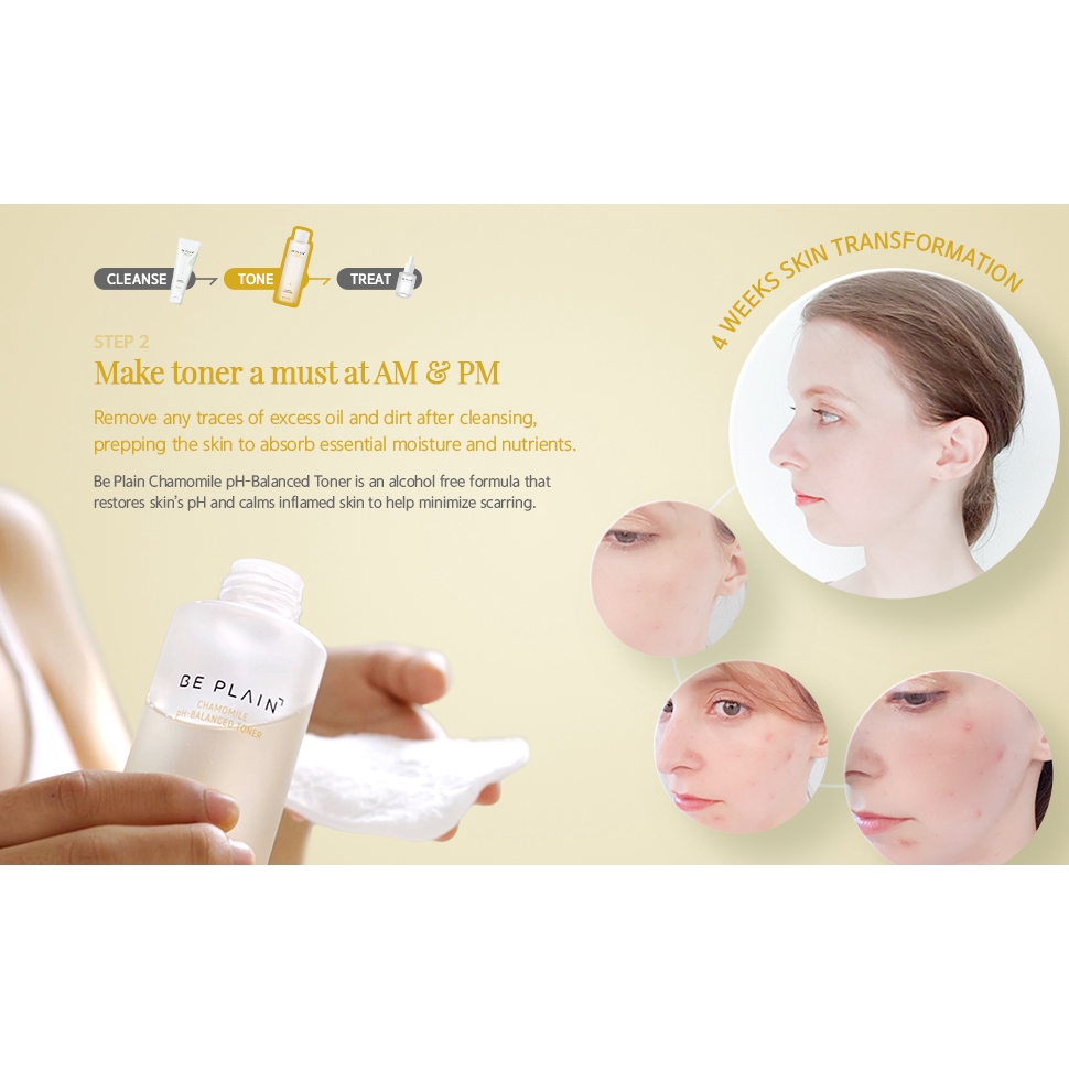 Nước hoa hồng Beplain Chamomile PH-Balanced Toner Chiết Xuất Hoa Cúc Cho Mọi Loại Da 190ml