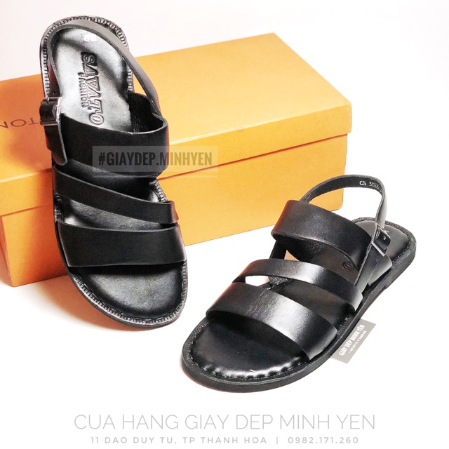 DA THẬT - ĐẾ KHÂU - QUAI HẬU NAM ĐẾ MỎNG - SANDAL NAM MẪU MỚI