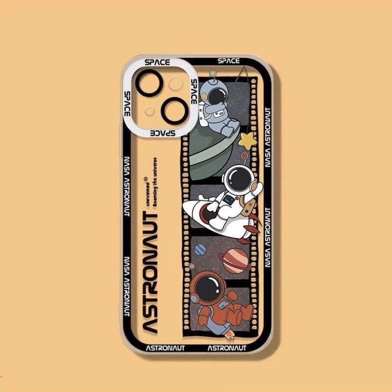 Ốp Điện Thoại Silicon Mềm Trong Suốt Chống Sốc In Hình Phi Hành Gia Cho Iphone 13 12 11 Pro MAX X XR XS MAX 7 8 Plus