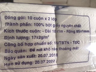  Giấy vệ sinh Cammy (10 cuộn/ bịch)