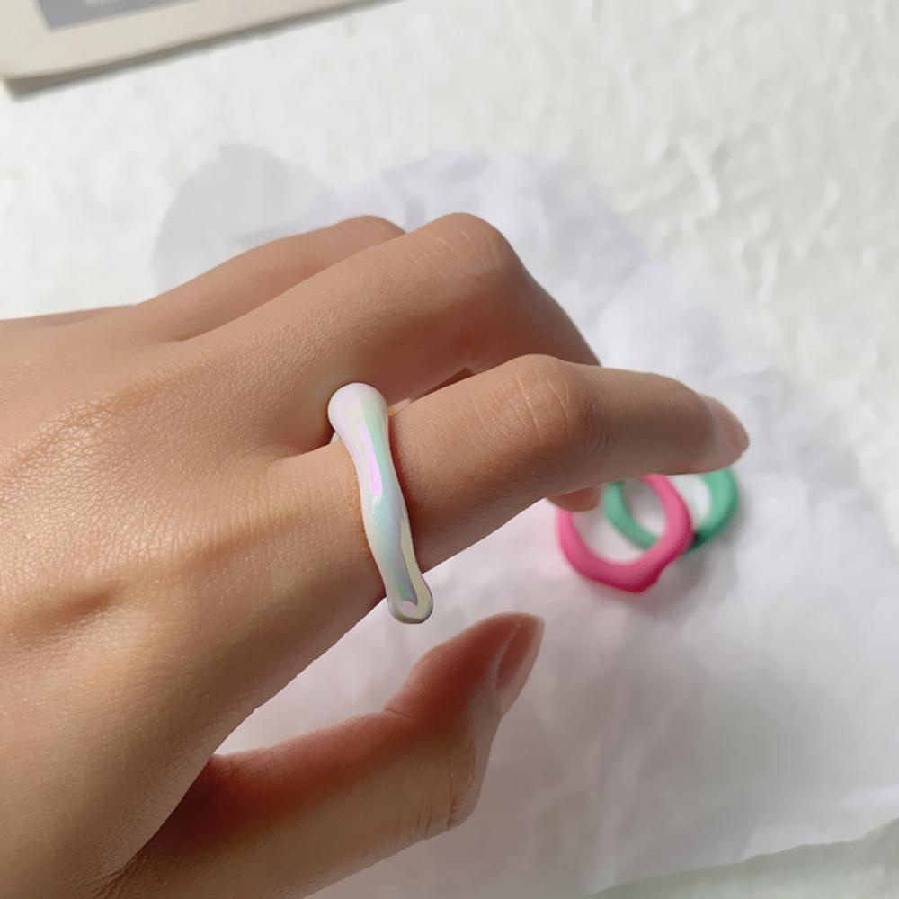 Nhẫn Acrylic Hình Đa Giác Màu Kẹo Thời Trang Mùa Hè Cho Nữ