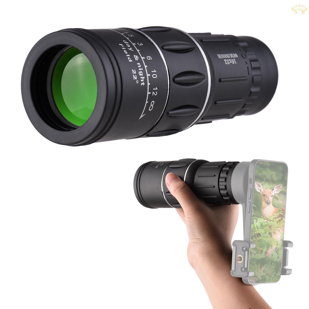 Ống Nhòm Một Mắt Mini 16X52 Công Suất Cao Với Lỗ Vít 1 / 4 Inch Làm Sạch Tiện Dụng Mang Theo Du Lịch