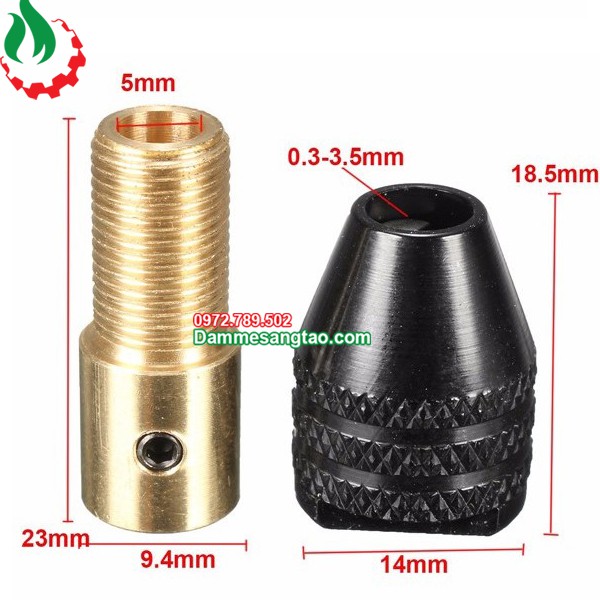 DMST Đầu kẹp mũi khoan đa năng 0.3 - 3.5mm trục 2mm 3.17mm 5mm