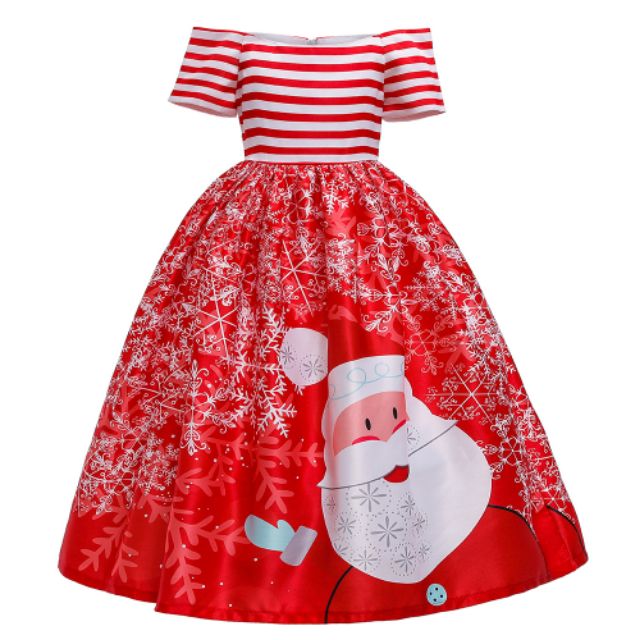 Đầm Noel bé gái đáng yêu, xinh xắn - chất cotton siêu thoáng mát cho bé dễ dàng hoạt động