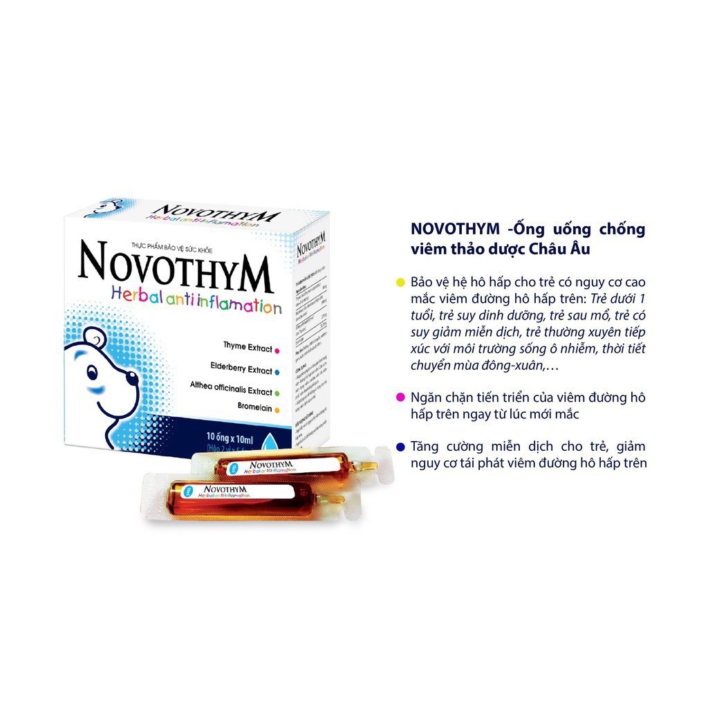 Novothym - Giúp Giảm Viêm Đường Hô Hấp Trên , Tăng Đề Kháng Giúp Con Giảm Lệ Thuộc Kháng Sinh