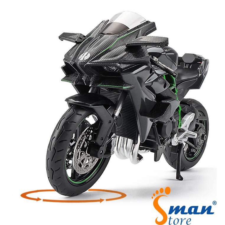 Xe mô hình moto Kawasaki H2R - tỷ lệ 1:12 hãng H1toy